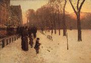 Childe Hassam Boston Common at Twilight Norge oil painting reproduction